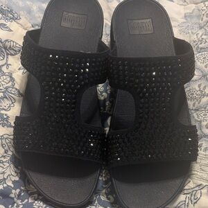 Fitflop Rialto navy Crystal-Studded Sandals 10